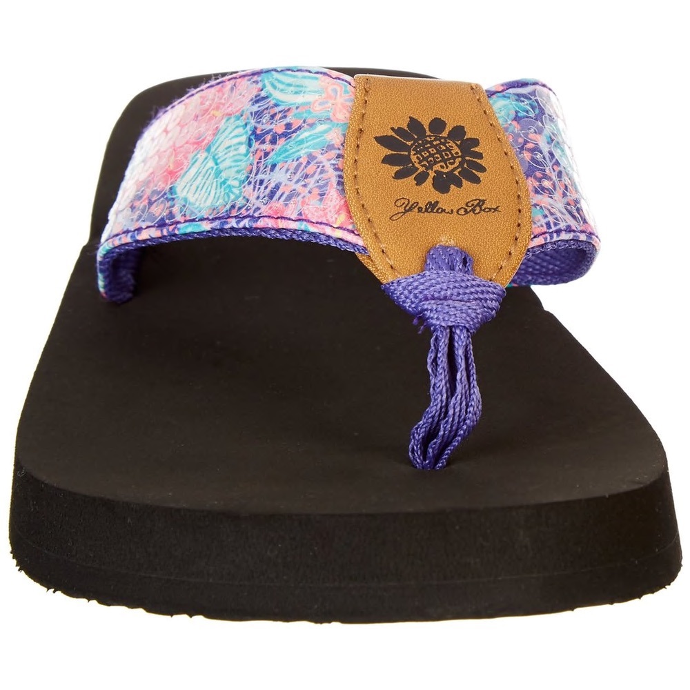 Yellow box flip flops Paislee color purple medium width - Picture 7 of 7